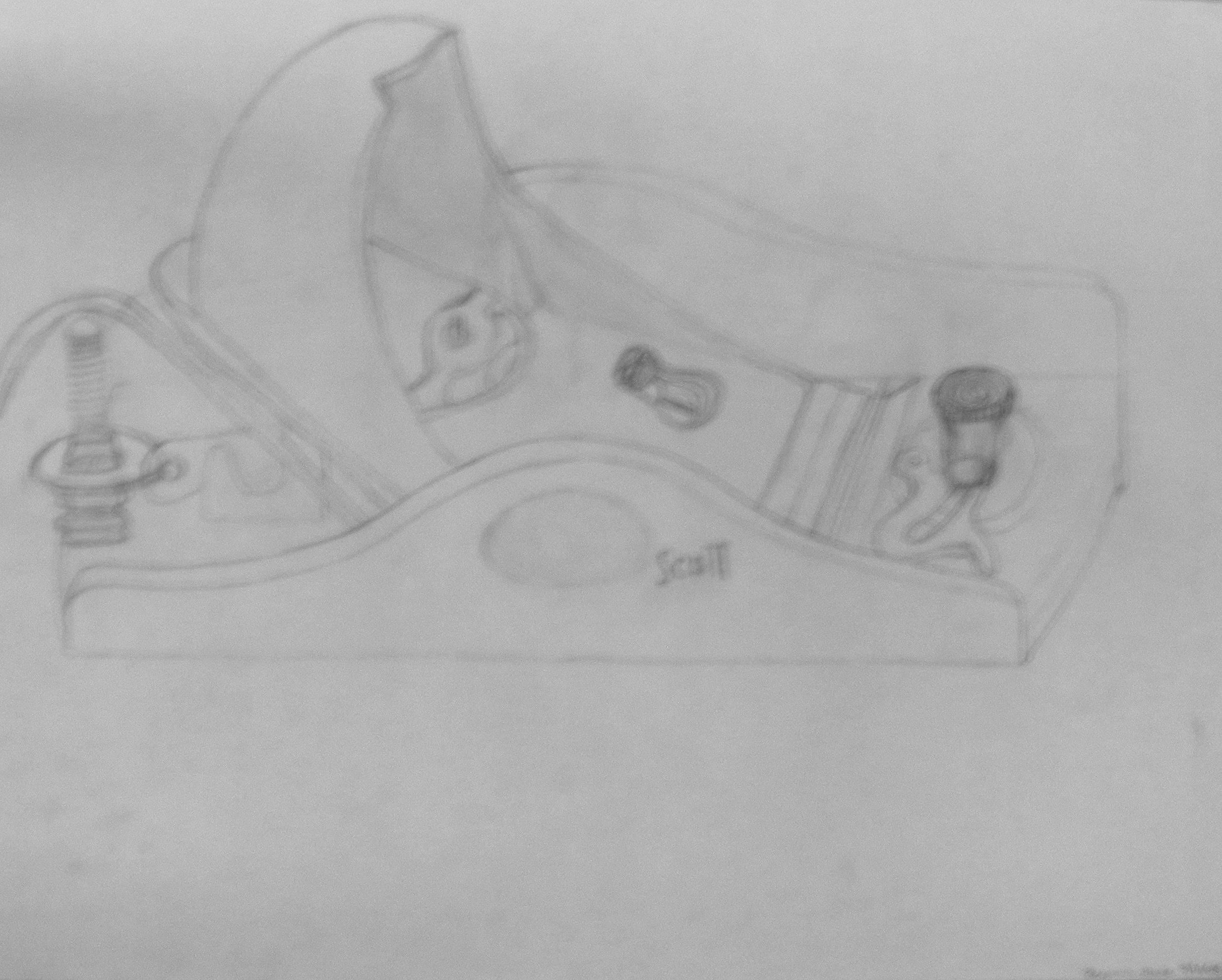 Oblique Drawing of A Shop Tool