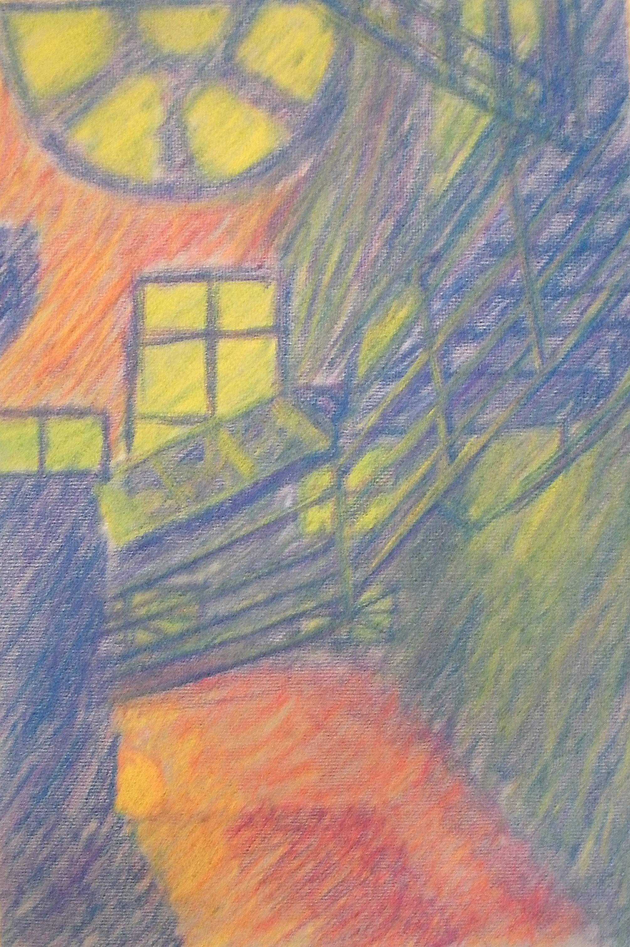 Complementary Contrast Drawing: CMU Baker Hall Stairs I
