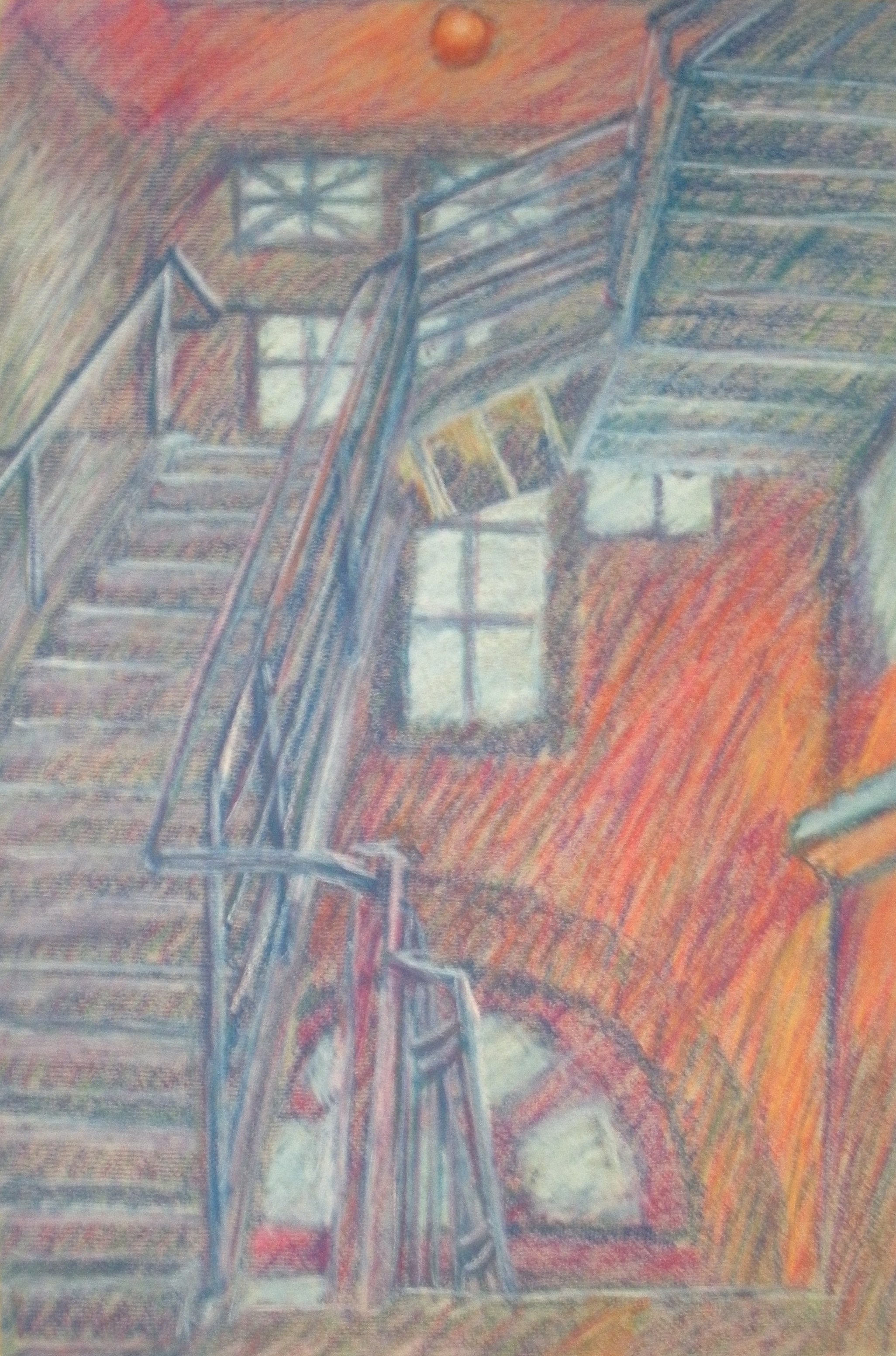 Complementary Contrast Drawing: CMU Baker Hall Stairs III
